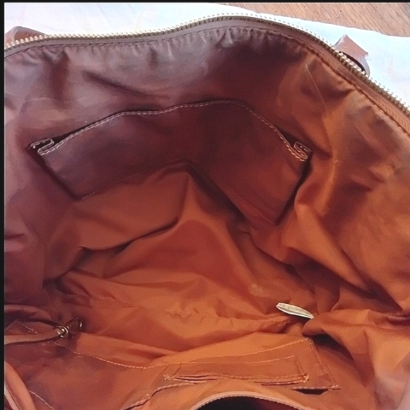 Fossil Brown Leather Tote Bag Purse Shopper - Picture 6 of 17